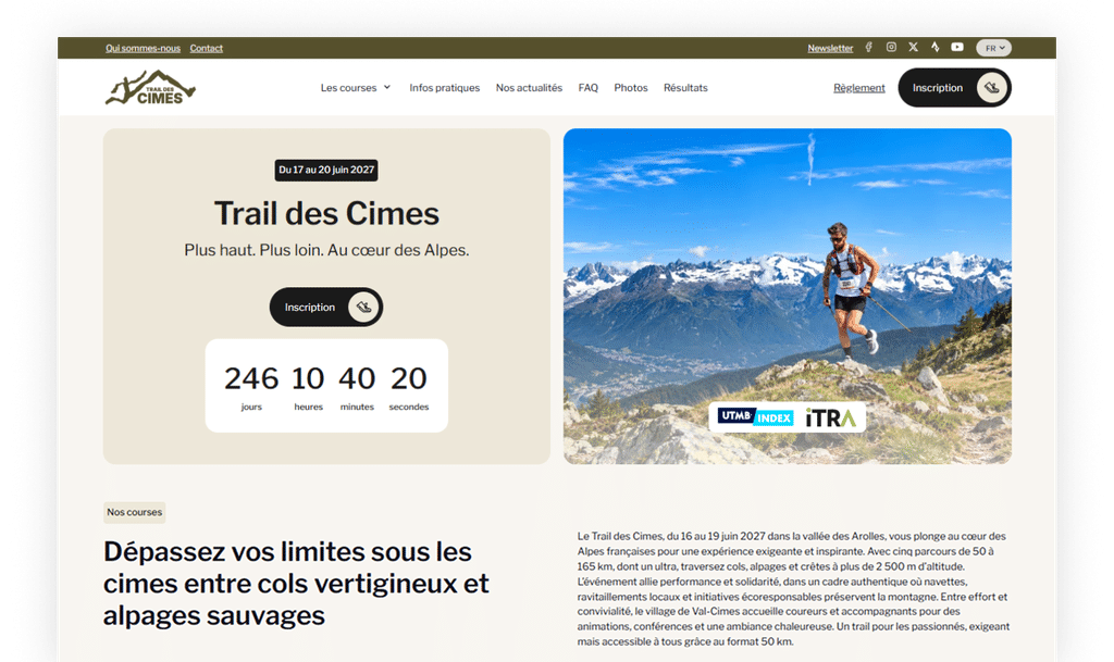 Trail des Cimes - Démo drevo